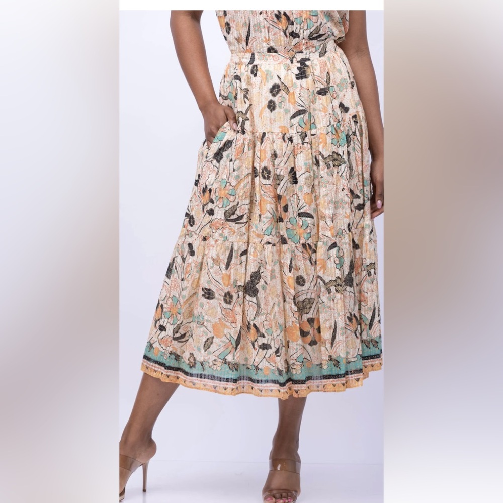 Ulla Johnson Cambrie Skirt in Pearl Floral